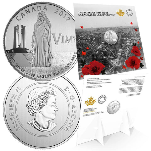 2017 1/4 oz Canadian Silver Battle of Vimy Ridge 100th Anniv. $3 Coin - Still Shrinkwrapped Gem