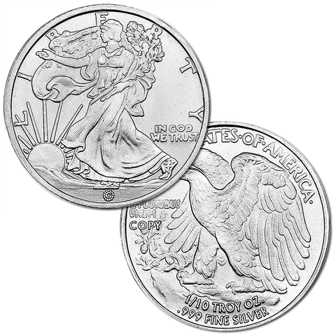 Great American Mint 1/10th Ounce .999 Silver Walking Liberty Silver Rounds