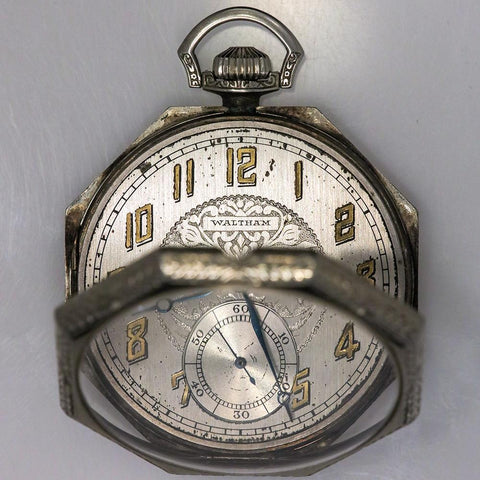 1922 Waltham 14K White Gold Pocket Watch - 17 Jewel, Model 1894, Grade No.225, Size 12s