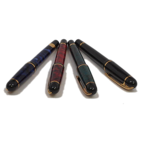 Set of 4 Waterman Phileas Fountain Pens in Leather Holder