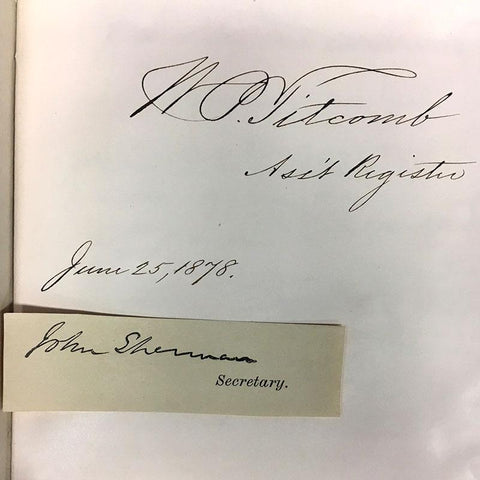 Hayes Administration Autograph Book (Includes James Garfield signature) - Cover Damaged