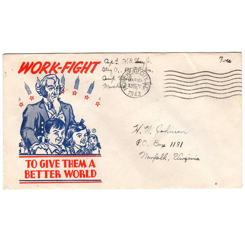 Mar 15, 1943 - Work-Fight To Give A Better World Patriotic Cover Camp White
