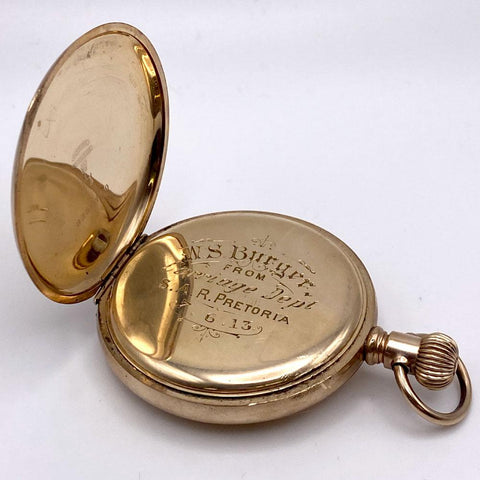 1912 Elgin GF Pocket Watch - 7 Jewel, Model 6, Size 16s, South African Railway