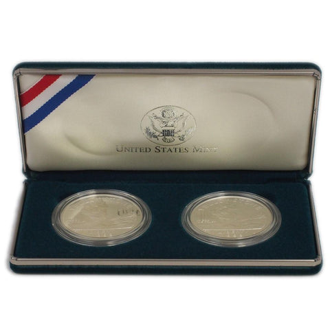 1999 Yellowstone National Park Commemorative 2-Coin Proof and Uncirculated Set - PQBU/Gem Proof in OGP w/ COA