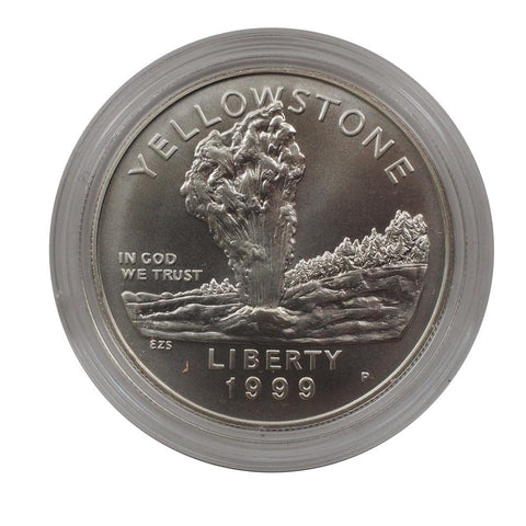 1999 Yellowstone National Park Commemorative 2-Coin Proof and Uncirculated Set - PQBU/Gem Proof in OGP w/ COA